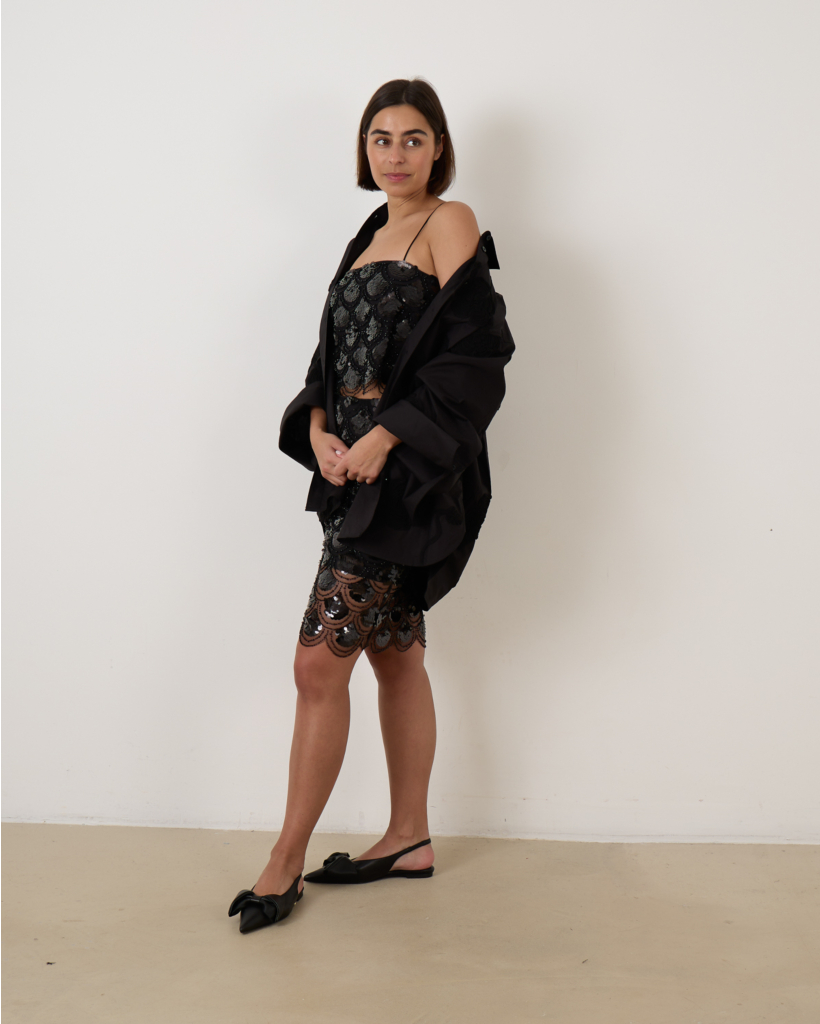 Sequins Crop Top Black