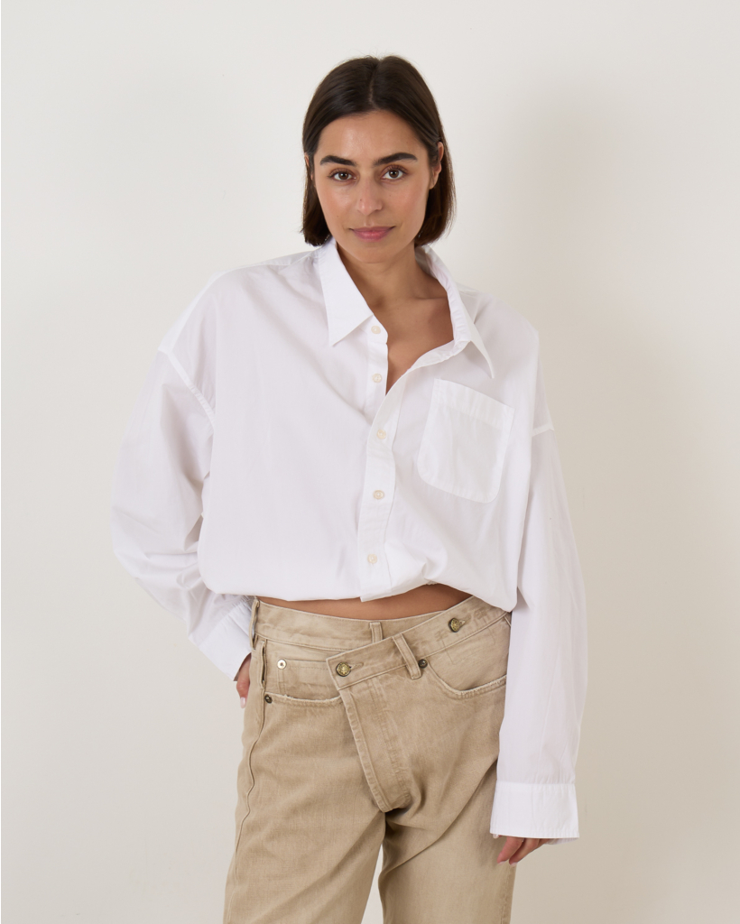 Crossover Bubble Shirt White