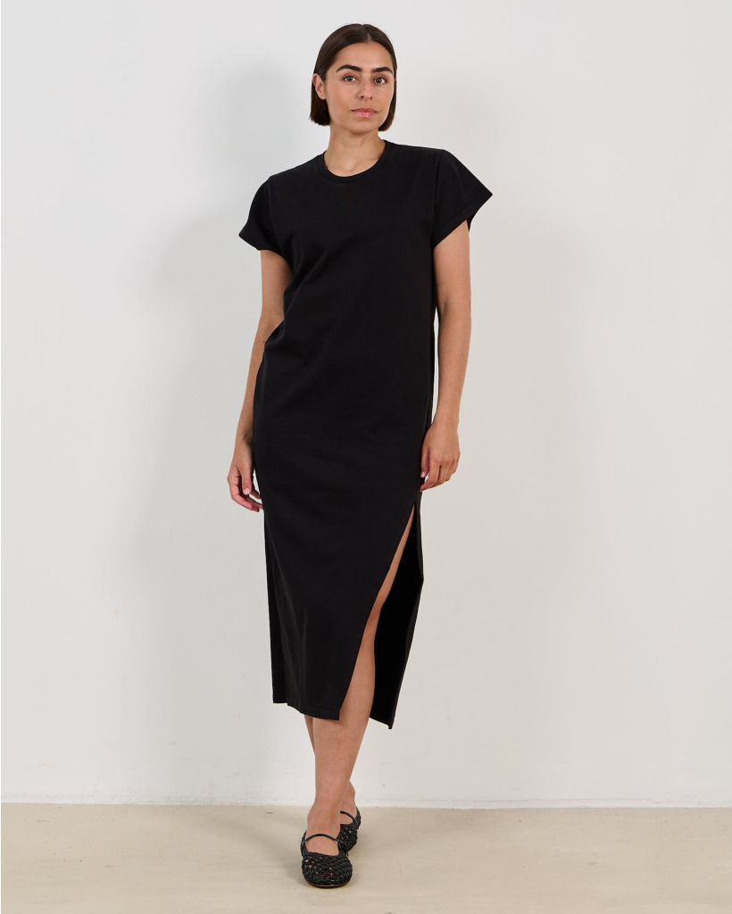 Litonya T-shirt Jurk met Split Zwart
