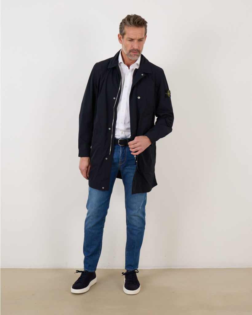 Car Coat Micro Twill Navy Blue