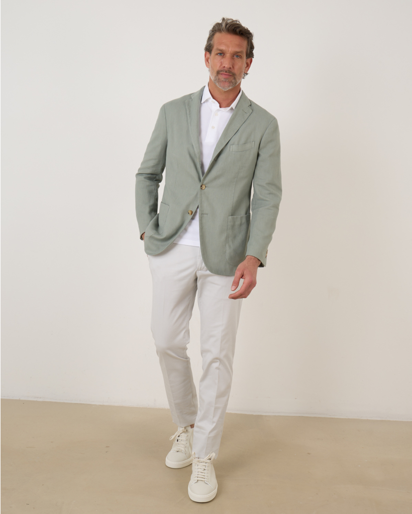 Cotton Linnen Casual Colbert Salvia