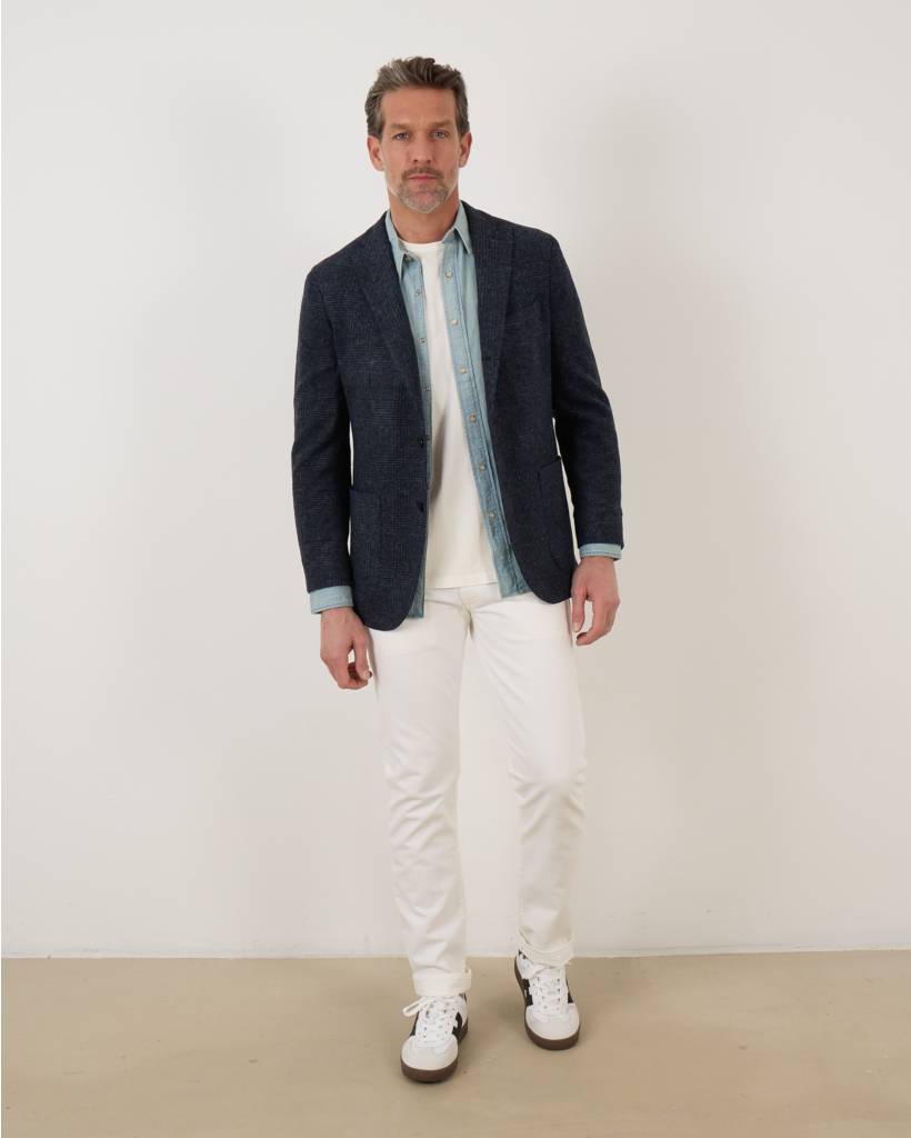 Wollen Single Breasted Colbert Marine Check