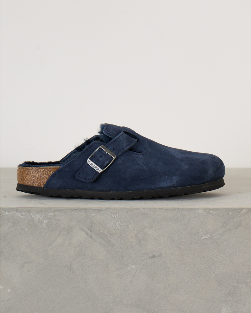 Boston Shearling Suede Instappers Navy