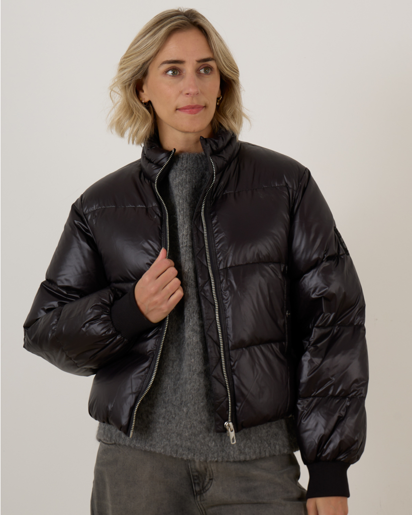Gewatteerd Cropped Jack Zwart