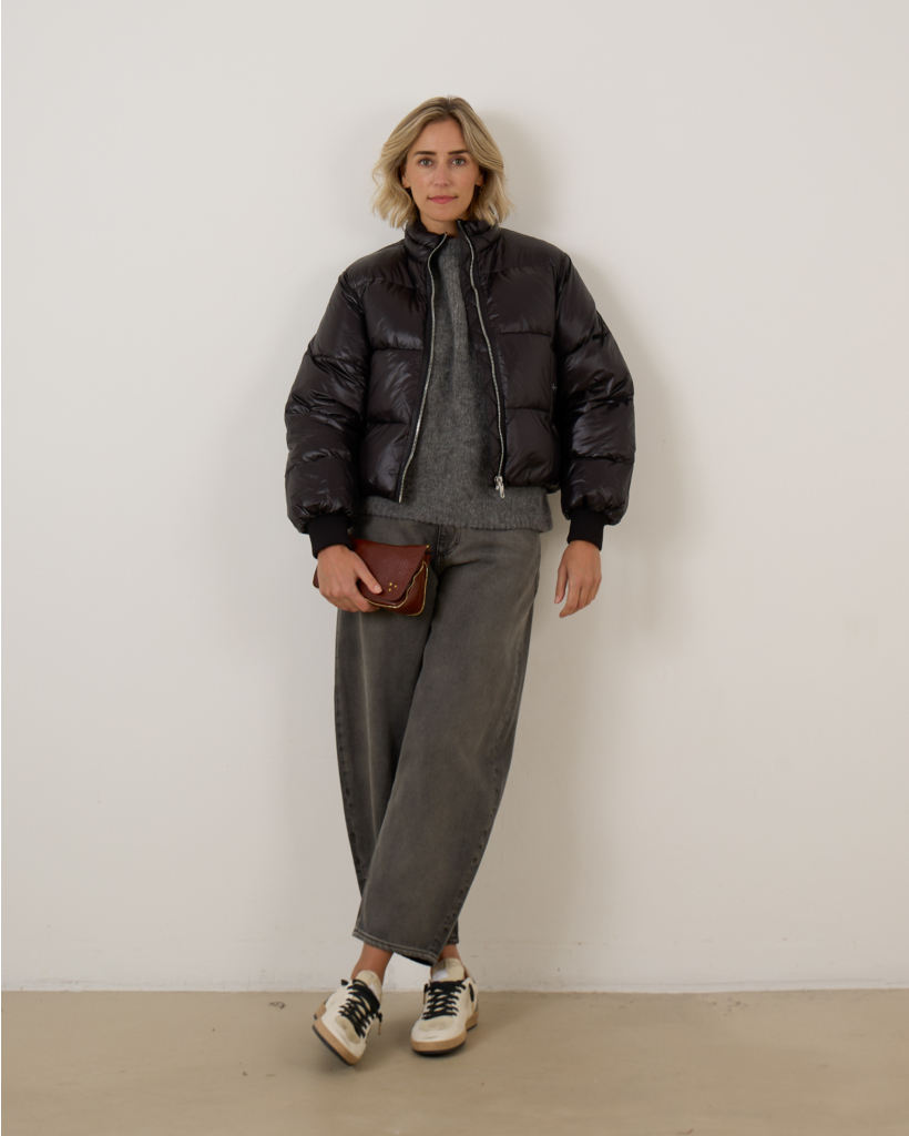 Gewatteerd Cropped Jack Zwart