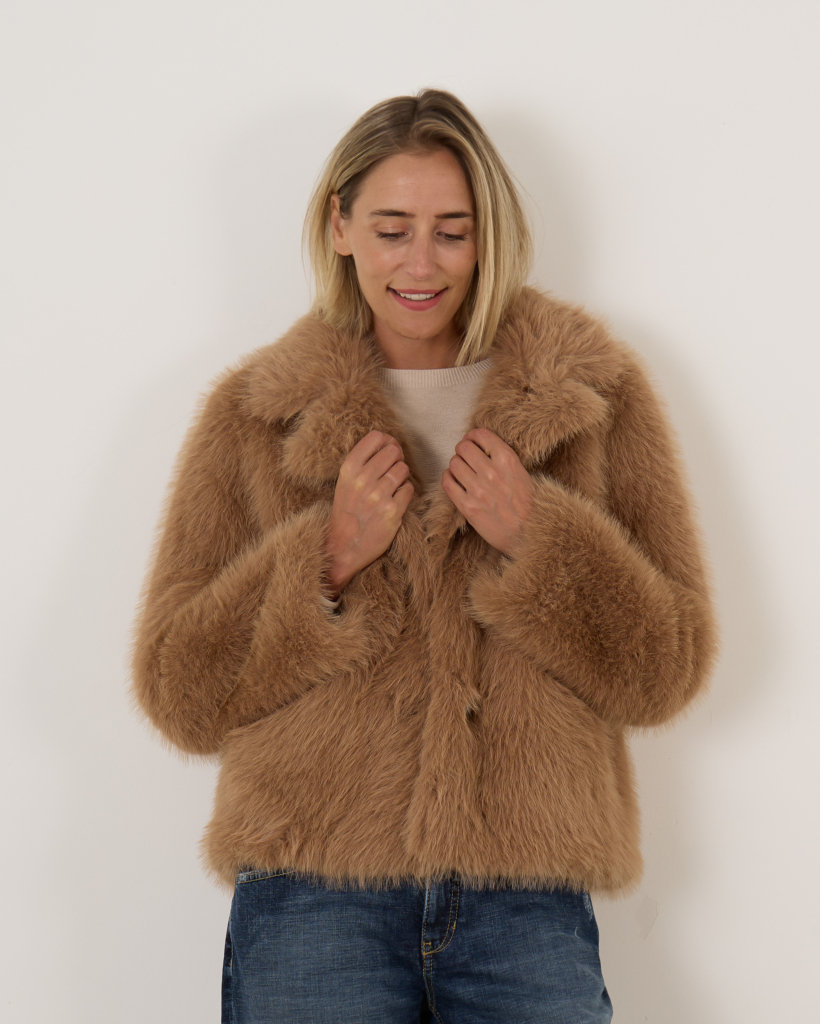 Luisa Cerano Lightweight Camel Parka With Faux Fur 428534/4086 757