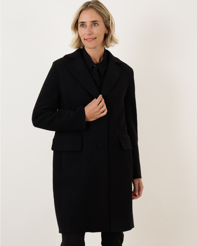 Manteljas Halflang Zwart