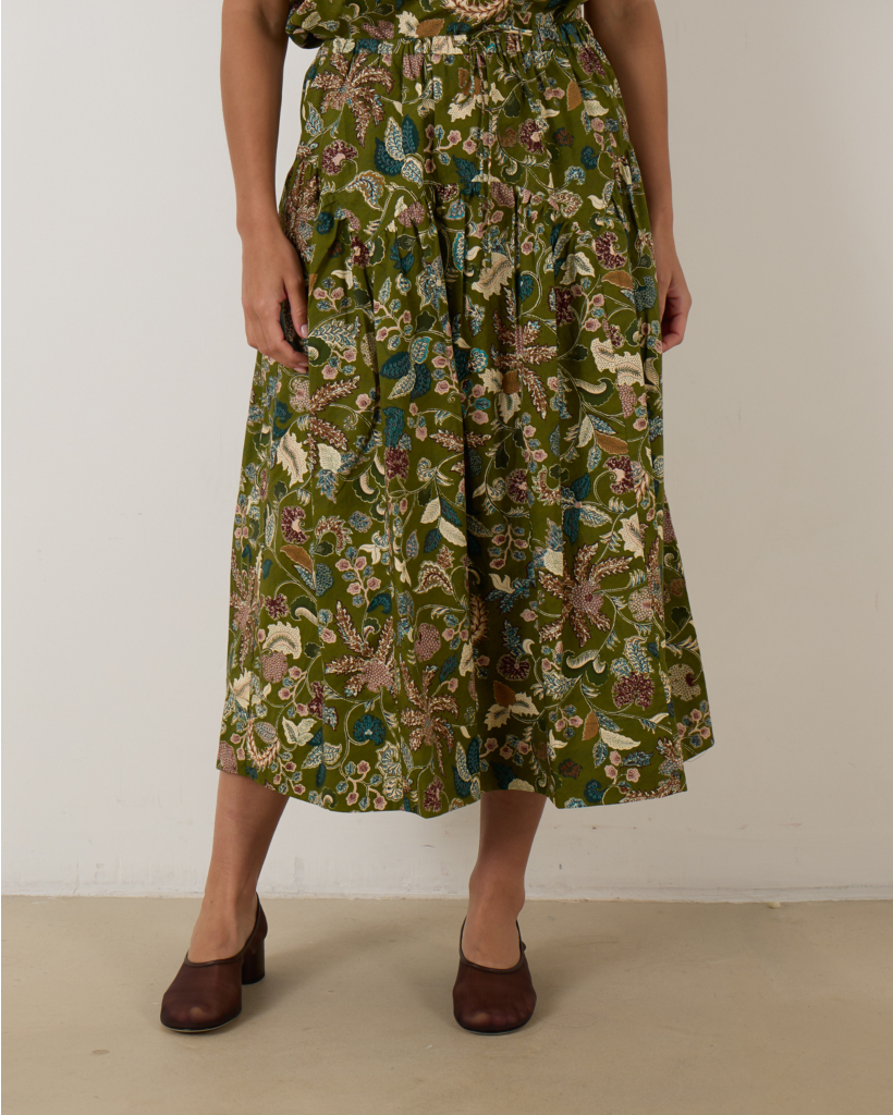 Rosen Tie Waist Skirt Lichen