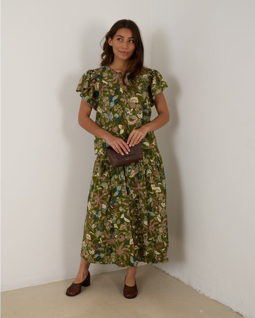 Rosen Tie Waist Skirt Lichen