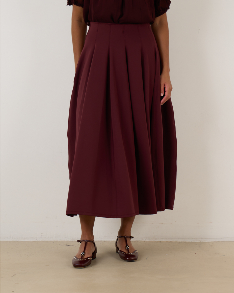 Rea High Waist Midi Skirt Bordo 
