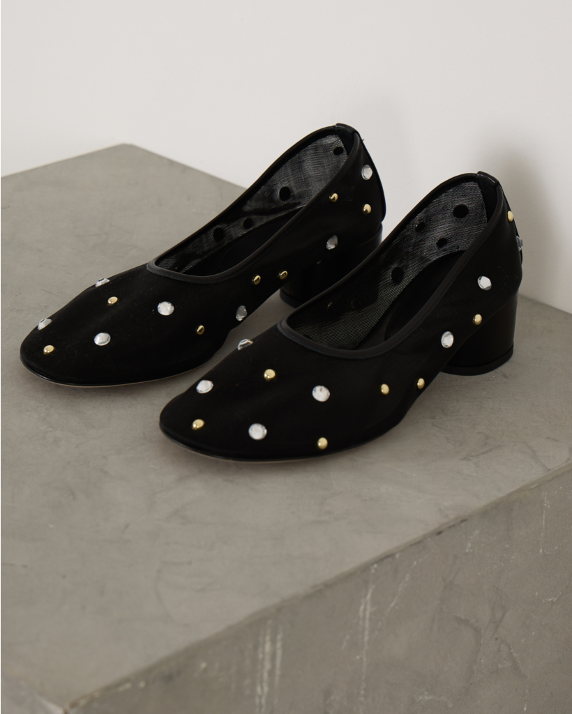 Balla Pump Black Crystals Studs