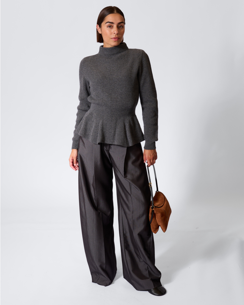 Ortega Wollen Peplum Knit Antraciet