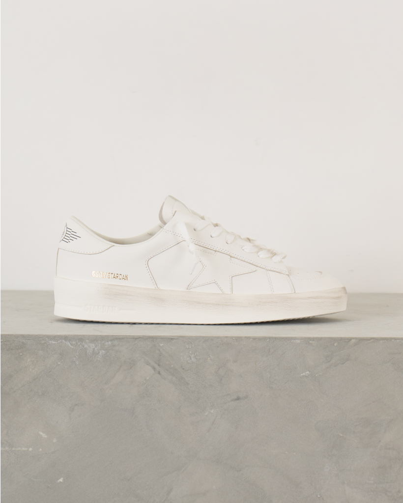 Stardan in white leather