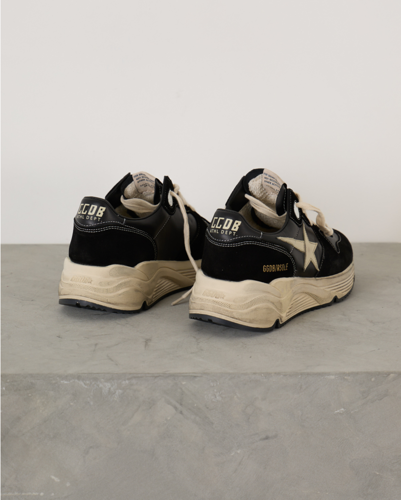 Running Sole Sneakers Black White