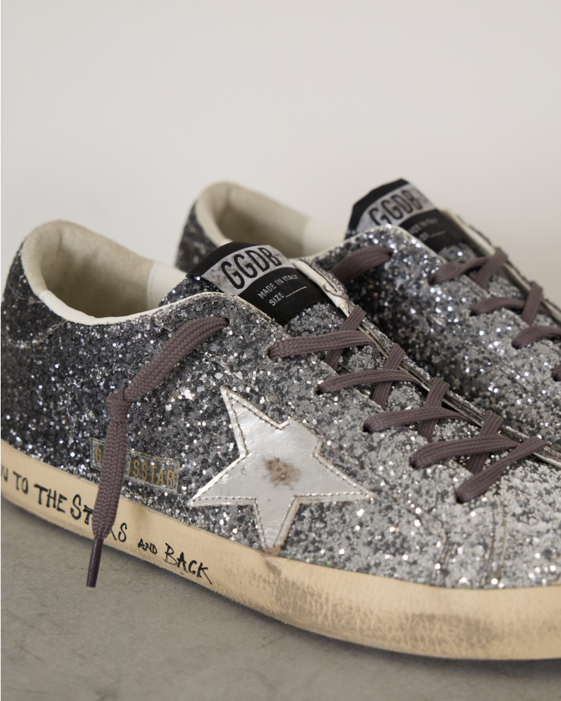 Super Star Sneakers Glitter Silver Black