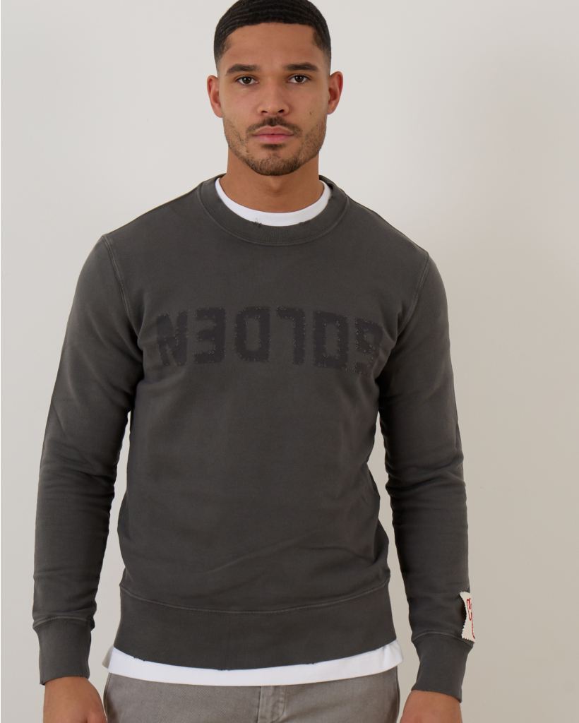 Distressed Printed Sweatshirt Antraciet