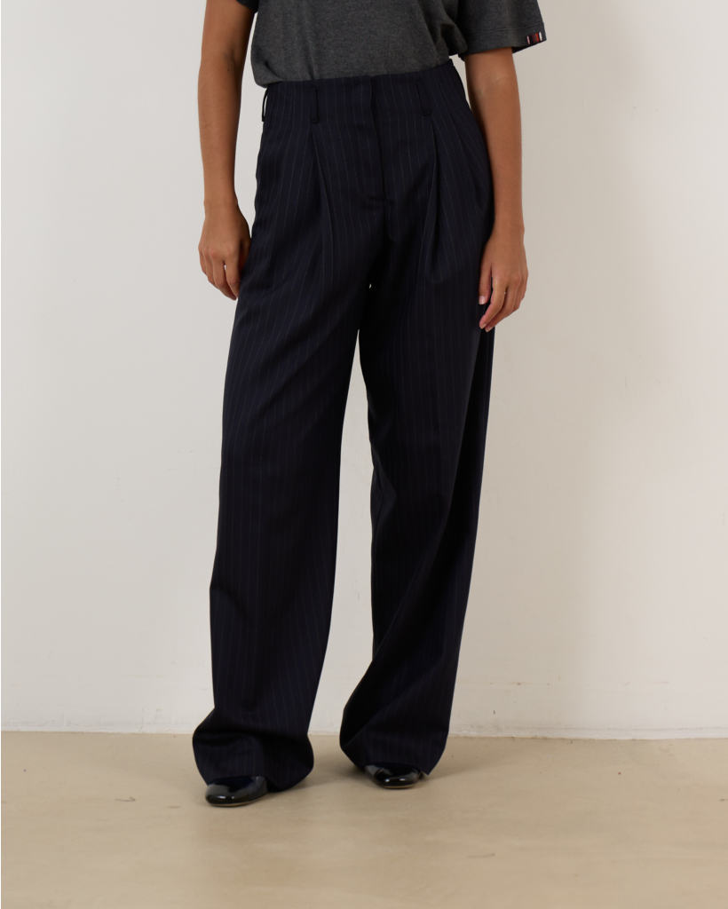 Tailored Trousers Pinstripe Dark Navy