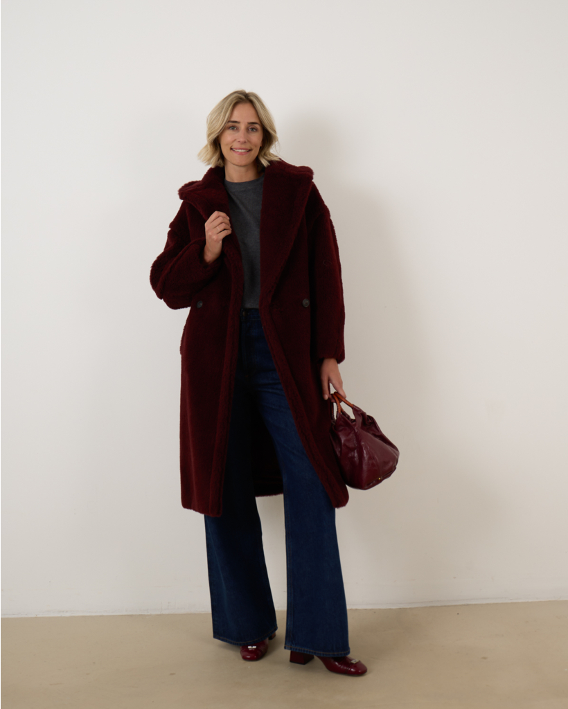 Tedgirl Bear Coat Cherry