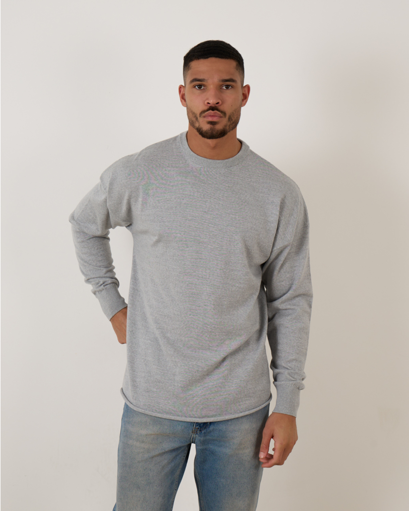 James Oversized Knit Pullover Grey