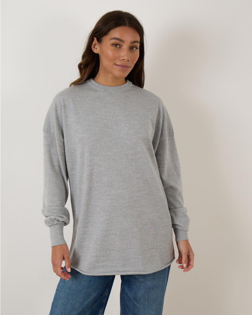 James Oversized Knit Pullover Grey