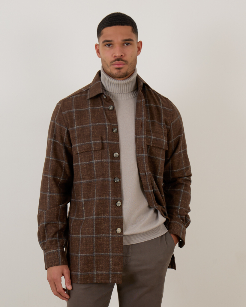 Overshirt Bruin Geruit