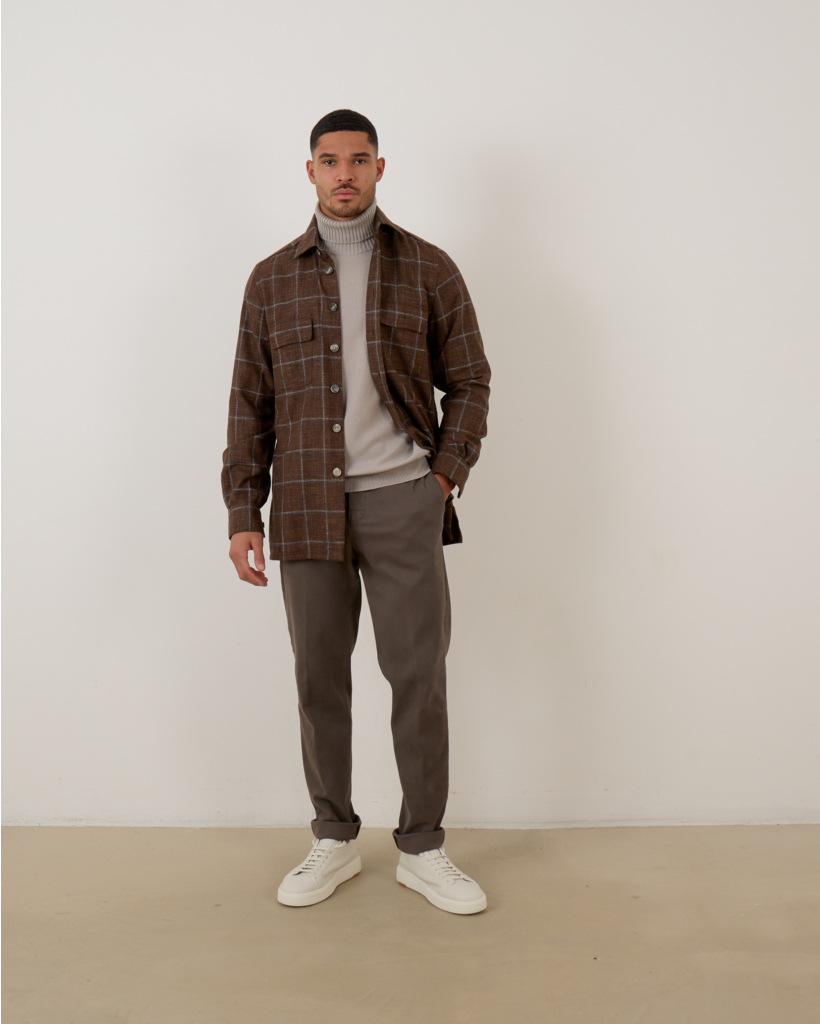 Overshirt Bruin Geruit