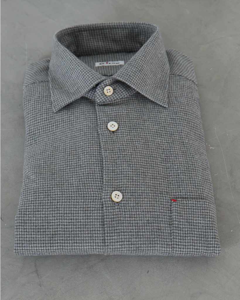 Zacht Overshirt Geruit Grijs