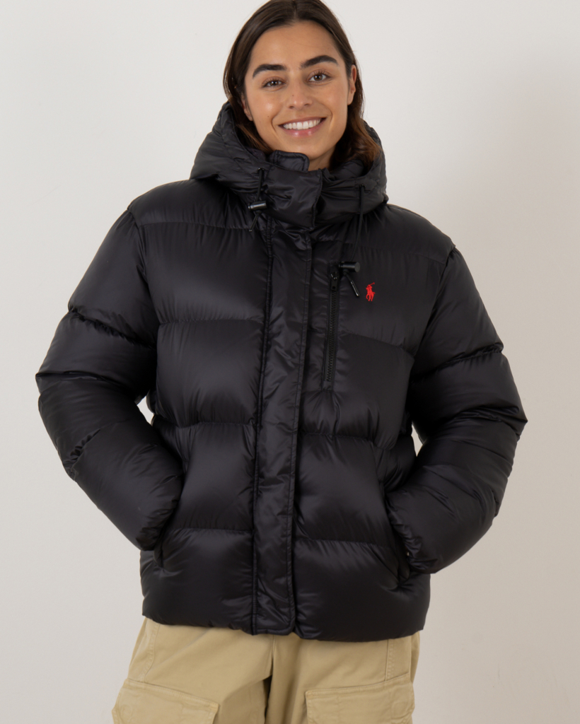 Gewatteerd donsjack zwart