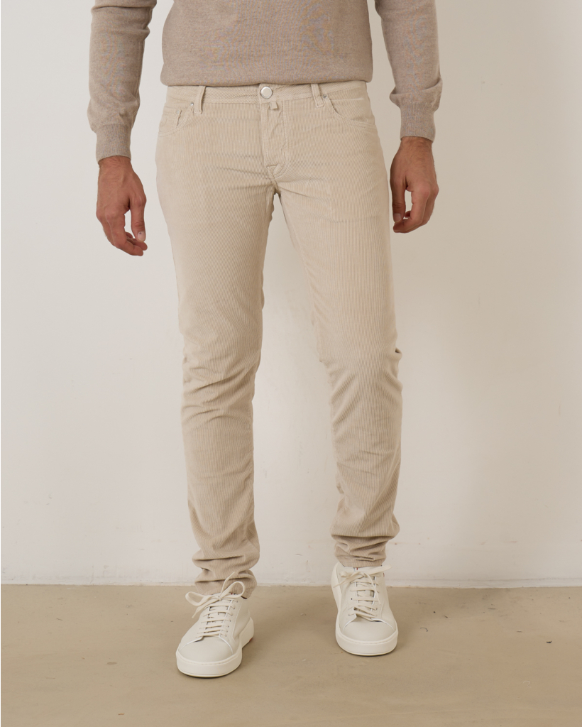 Nick Slim Rib Pantalon Beige