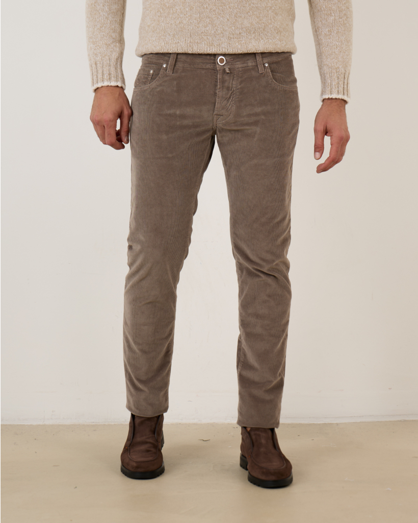 Nick Slim Rib Pantalon Elephant Grey