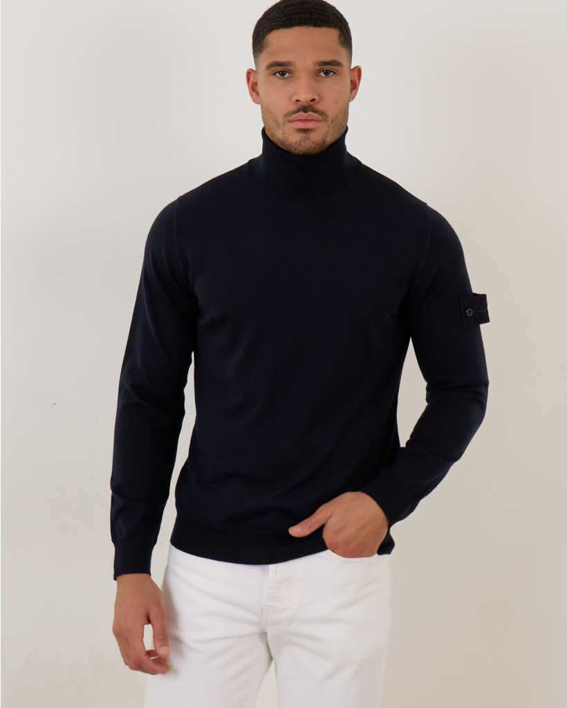 Pullover Col Navy Blue