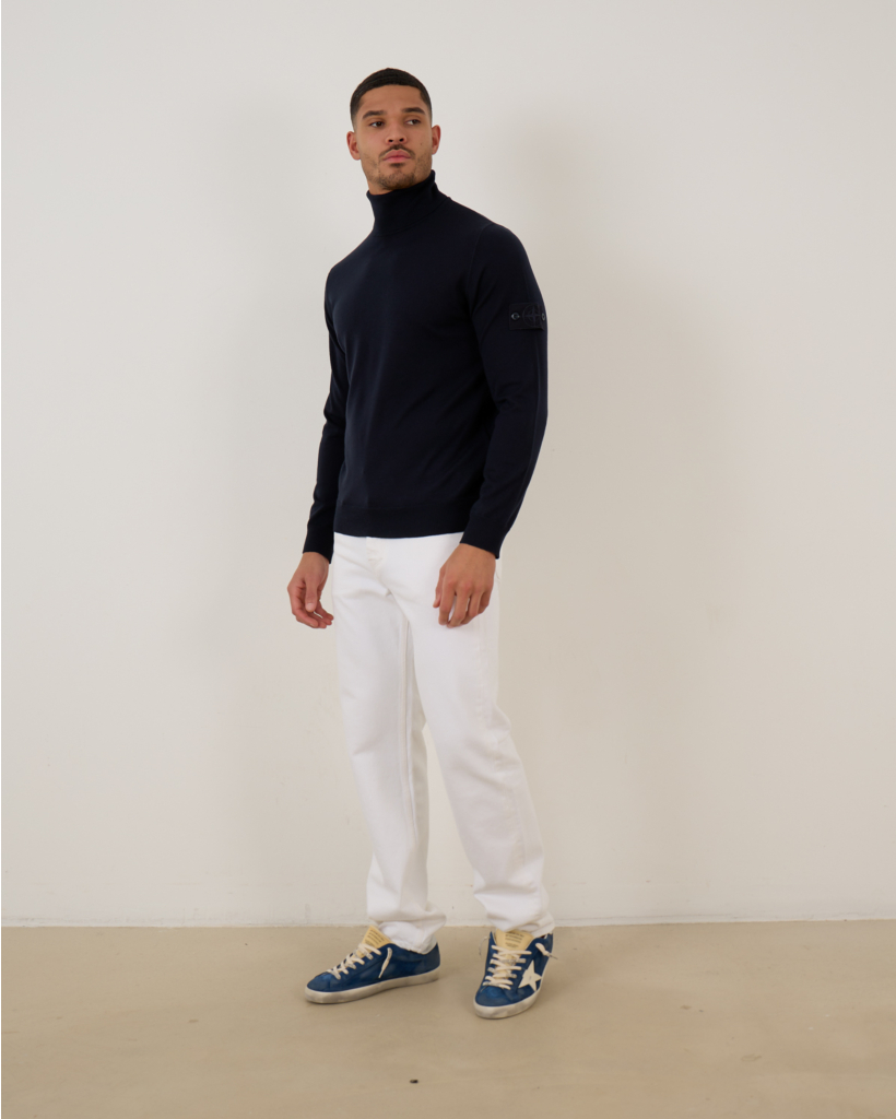 Pullover Col Navy Blue
