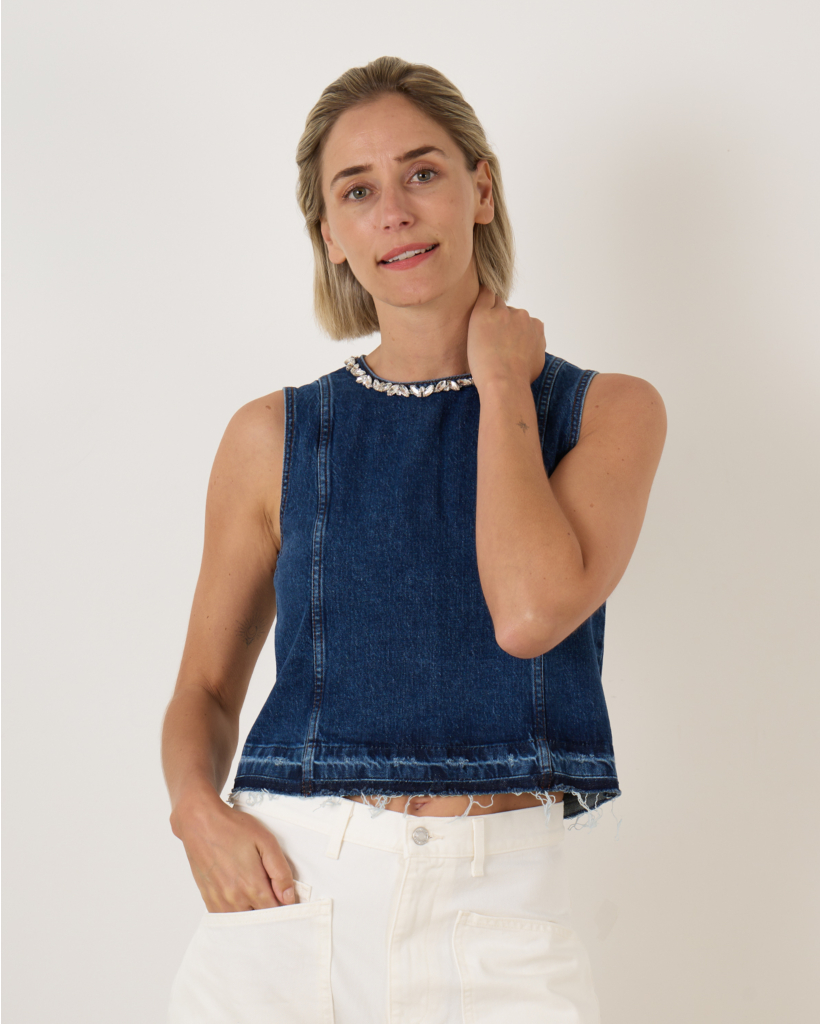 Medine Top Dark Bleu Denim