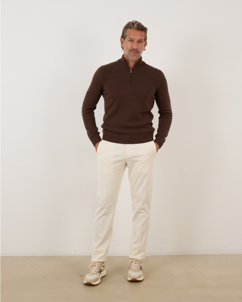 ZIp Pullover Knit Cioccolato 