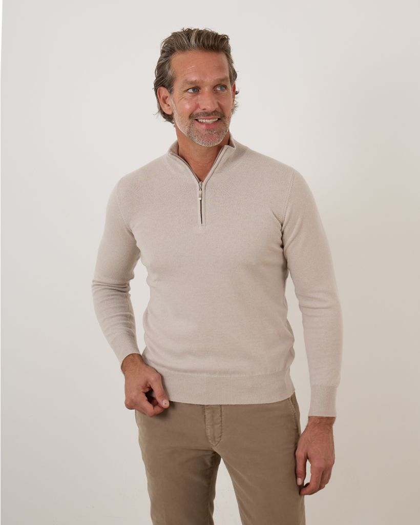 Cashmere Zip Pullover Burro
