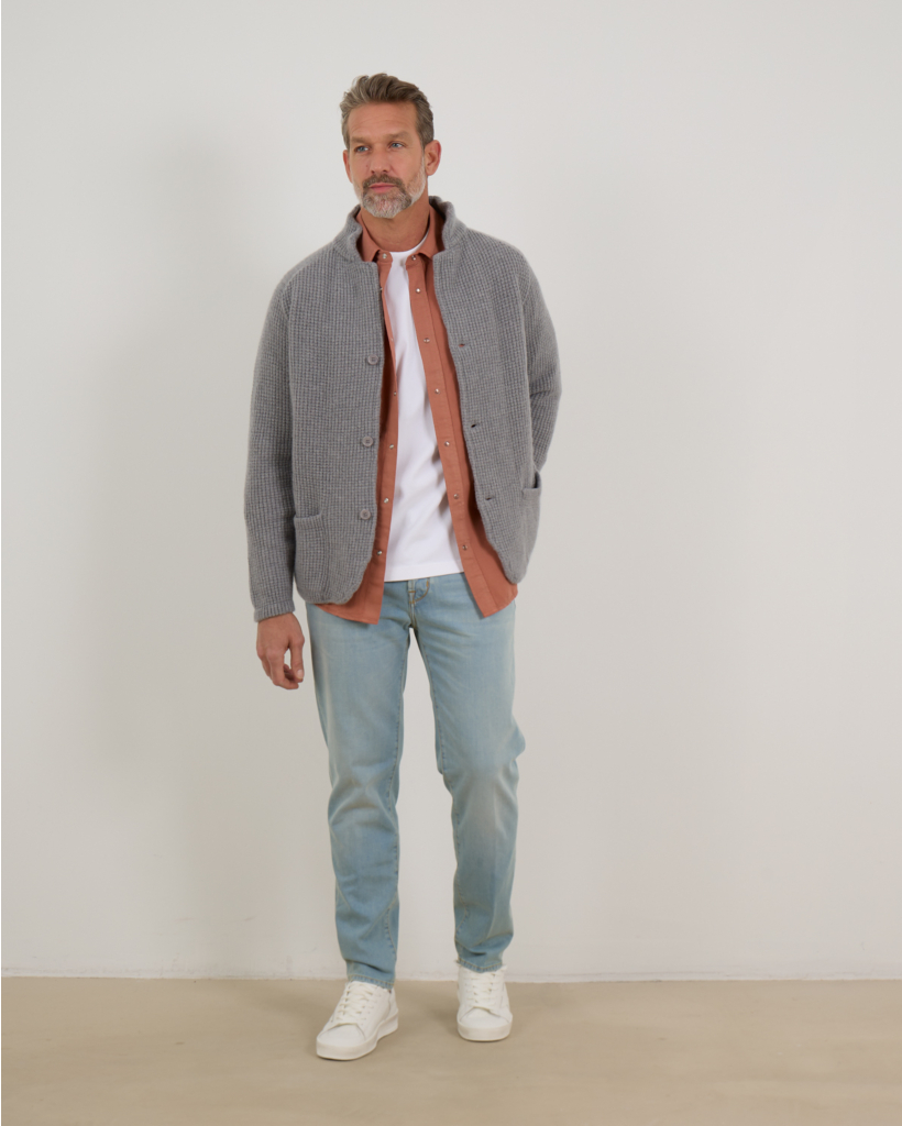 Wollen en Kasjmier Vest met Knoopsluiting Grijs