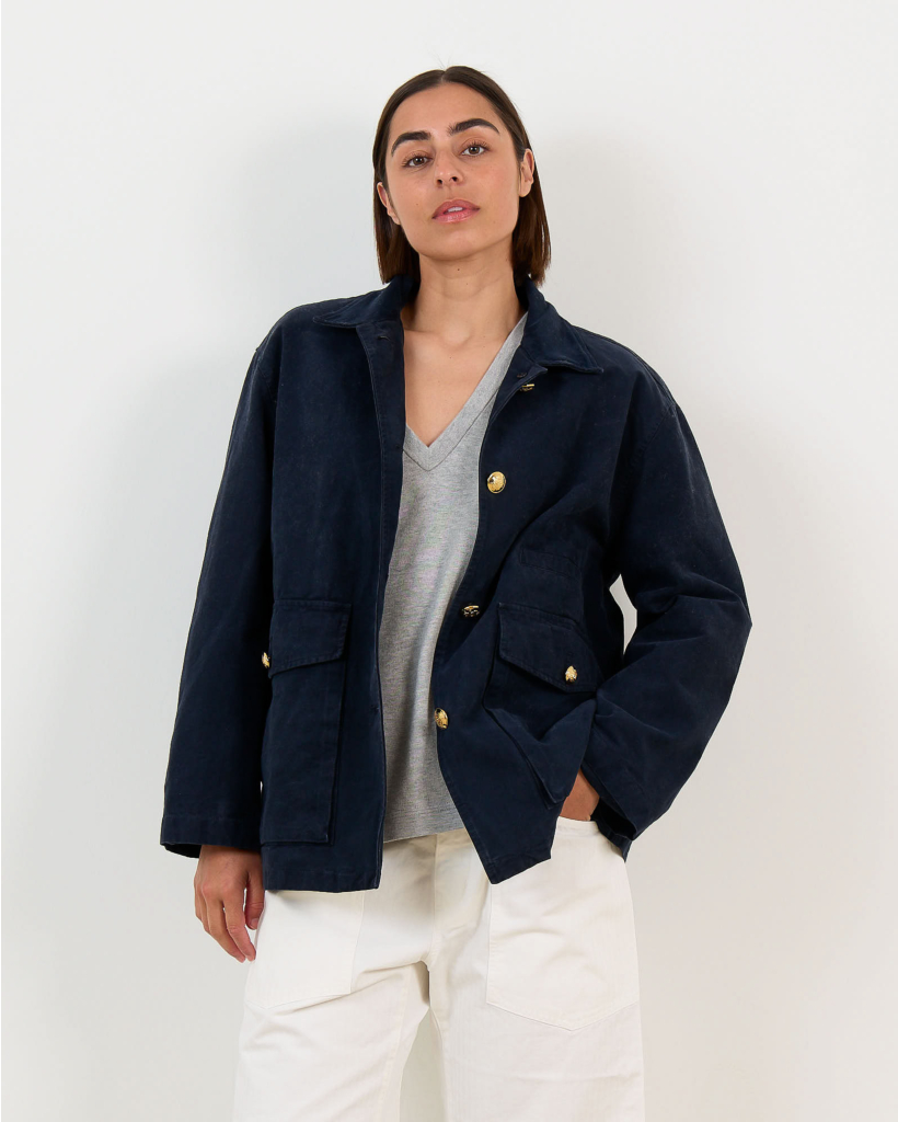 Devin Jack met Corduroy Kraag en Gouden Knoop Midnight