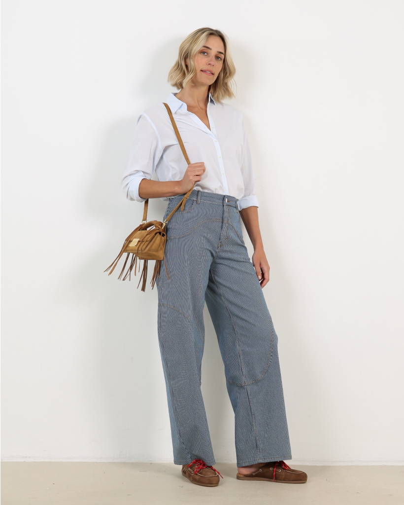 Napolen Barrel Jeans Denim Stripe