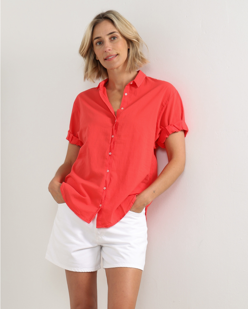 Channing Blouse met Omgeslagen Mouw Red Sky