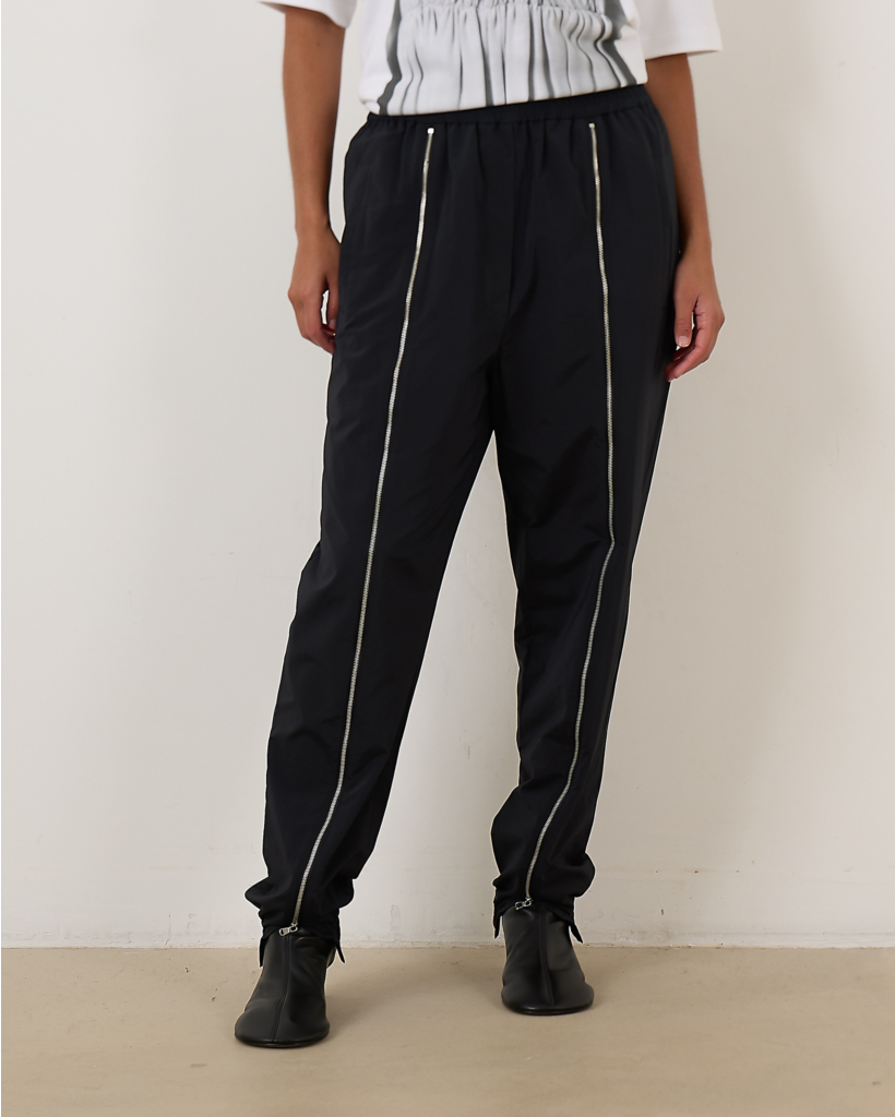 Nylon Zipper Jogger Zwart