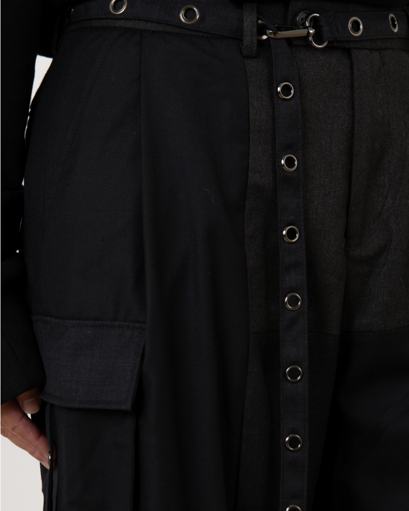 Pantalon Patchwork Zwart