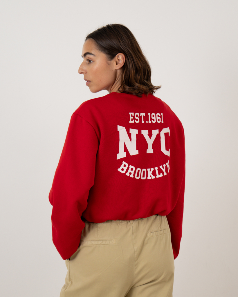 Bomber cardigan met print rood 