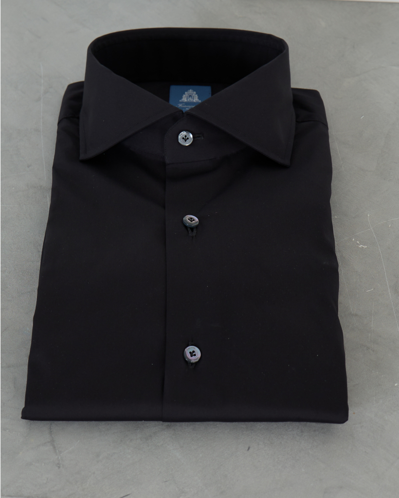 Napoli Regular Fit Eduardo Boord Shirt Zwart