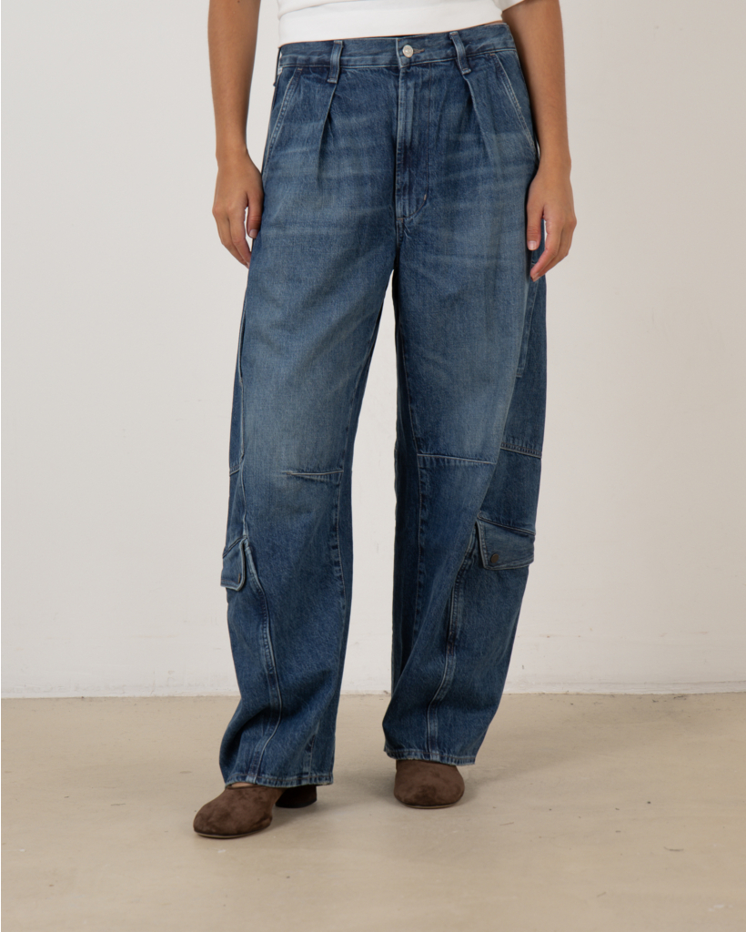 Flightpant cargo jeans donkerblauw