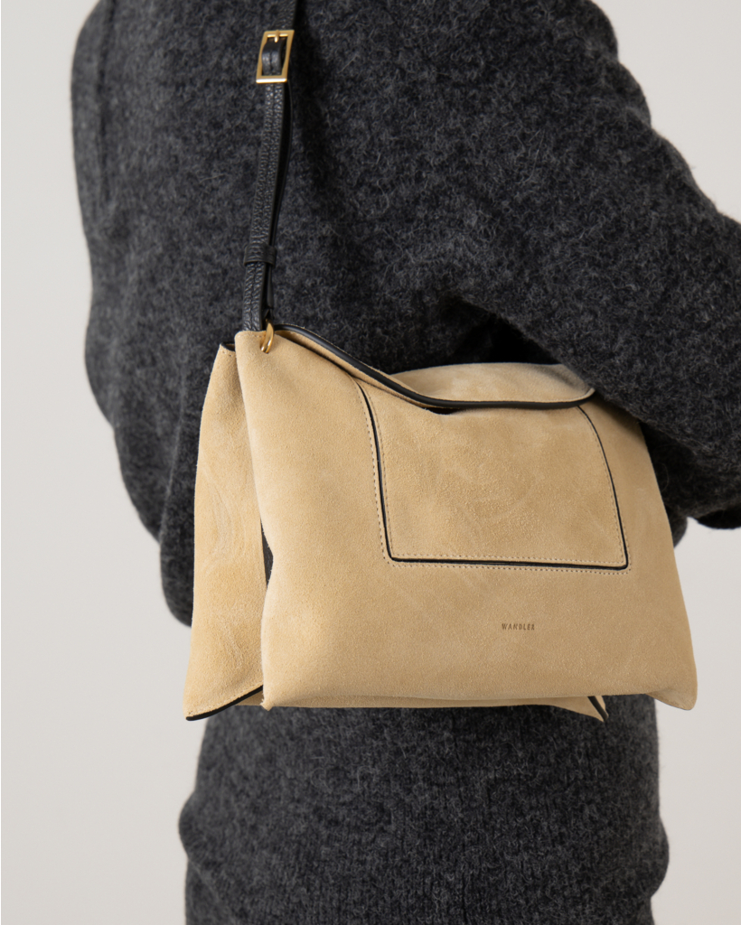 Penelope Slouch Bag Beige Suede 