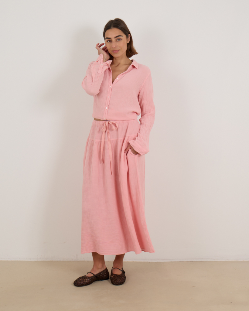 Irene Flowy Midi Rok Roze