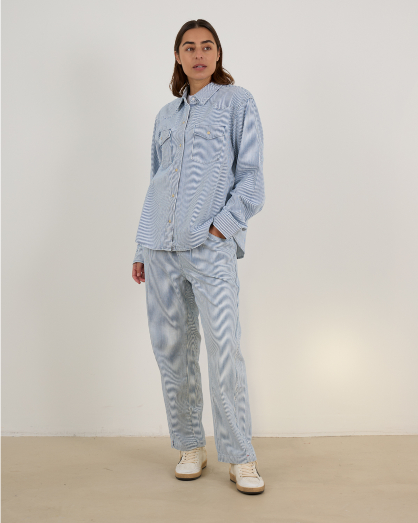 Byron Blouse Lange Mouw Gestreept Blauw