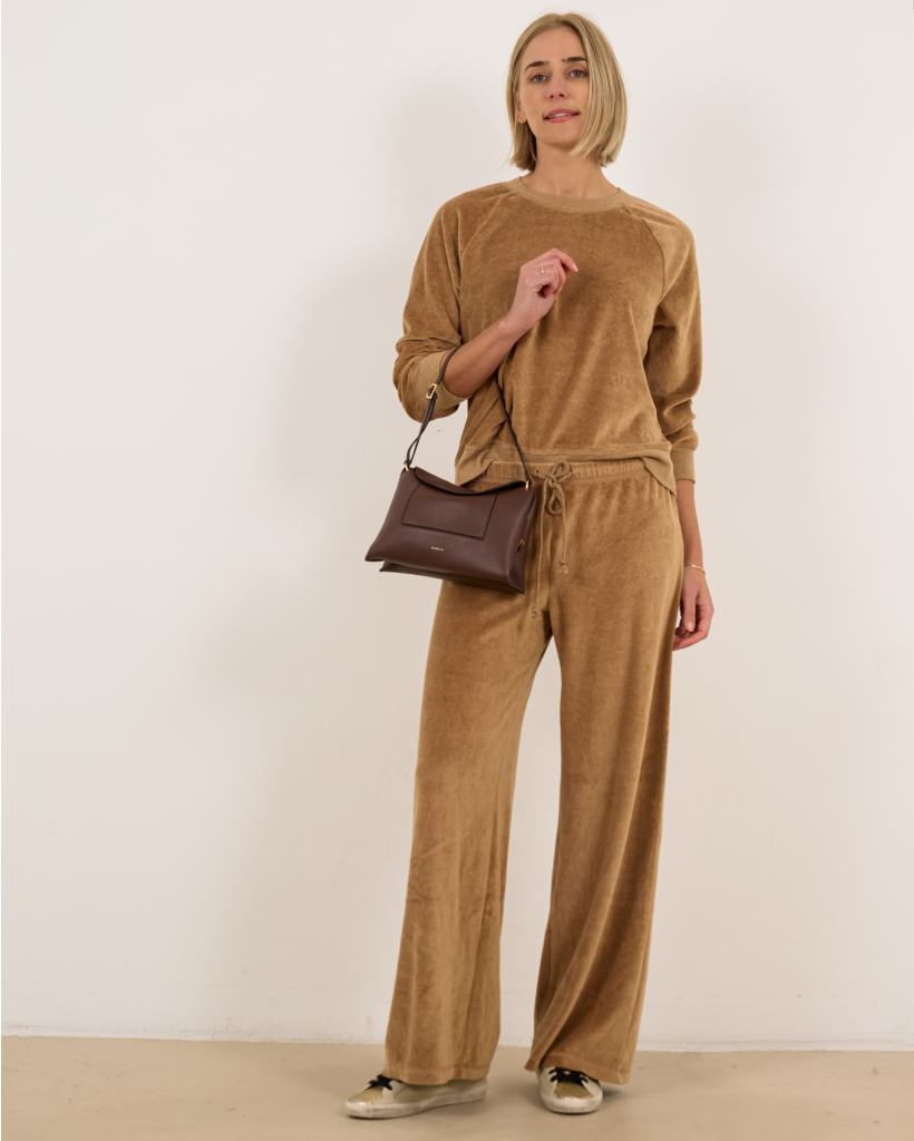 Manon sweatpants met elastische band bruin