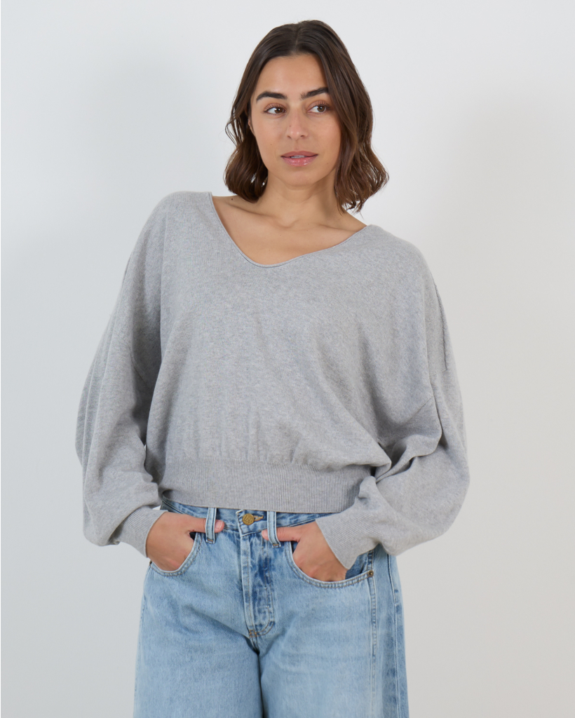 Risory Pullover Lange Mouwen en Ronde Hals Grijs