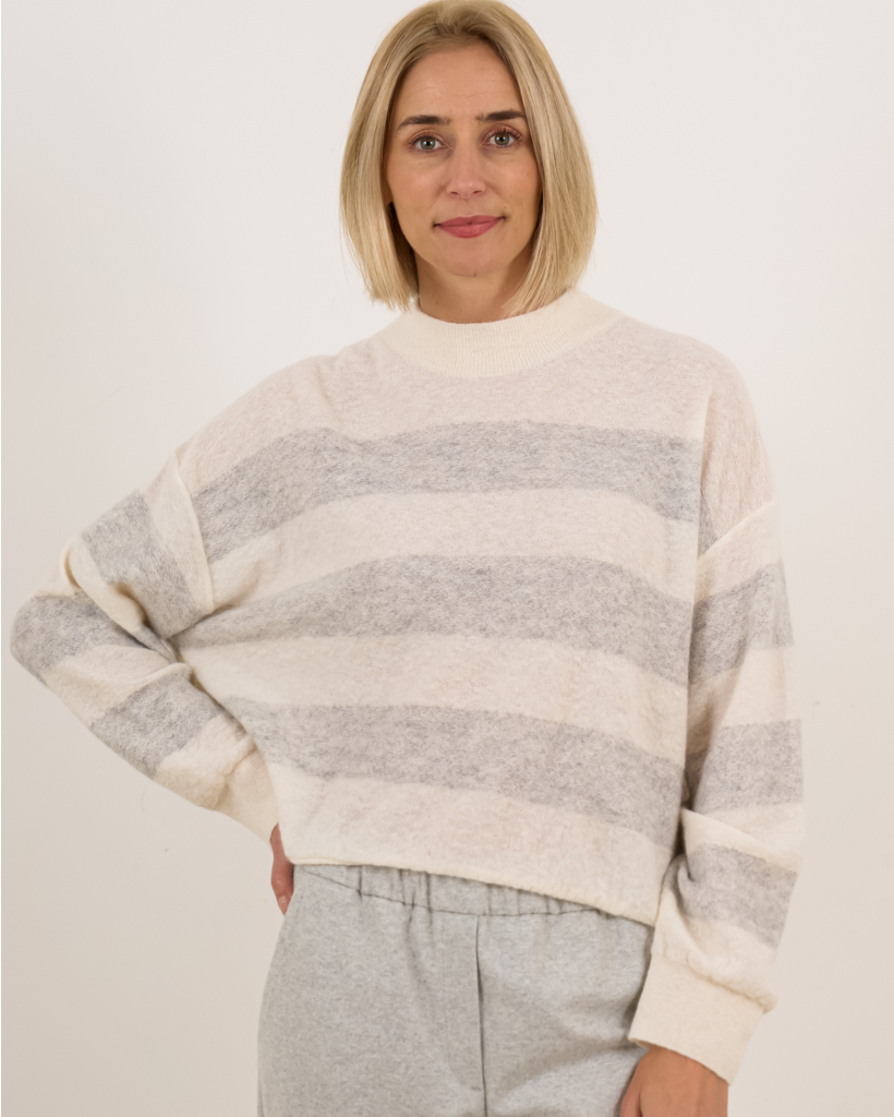 Mathisa wollen gestreepte pullover off-white